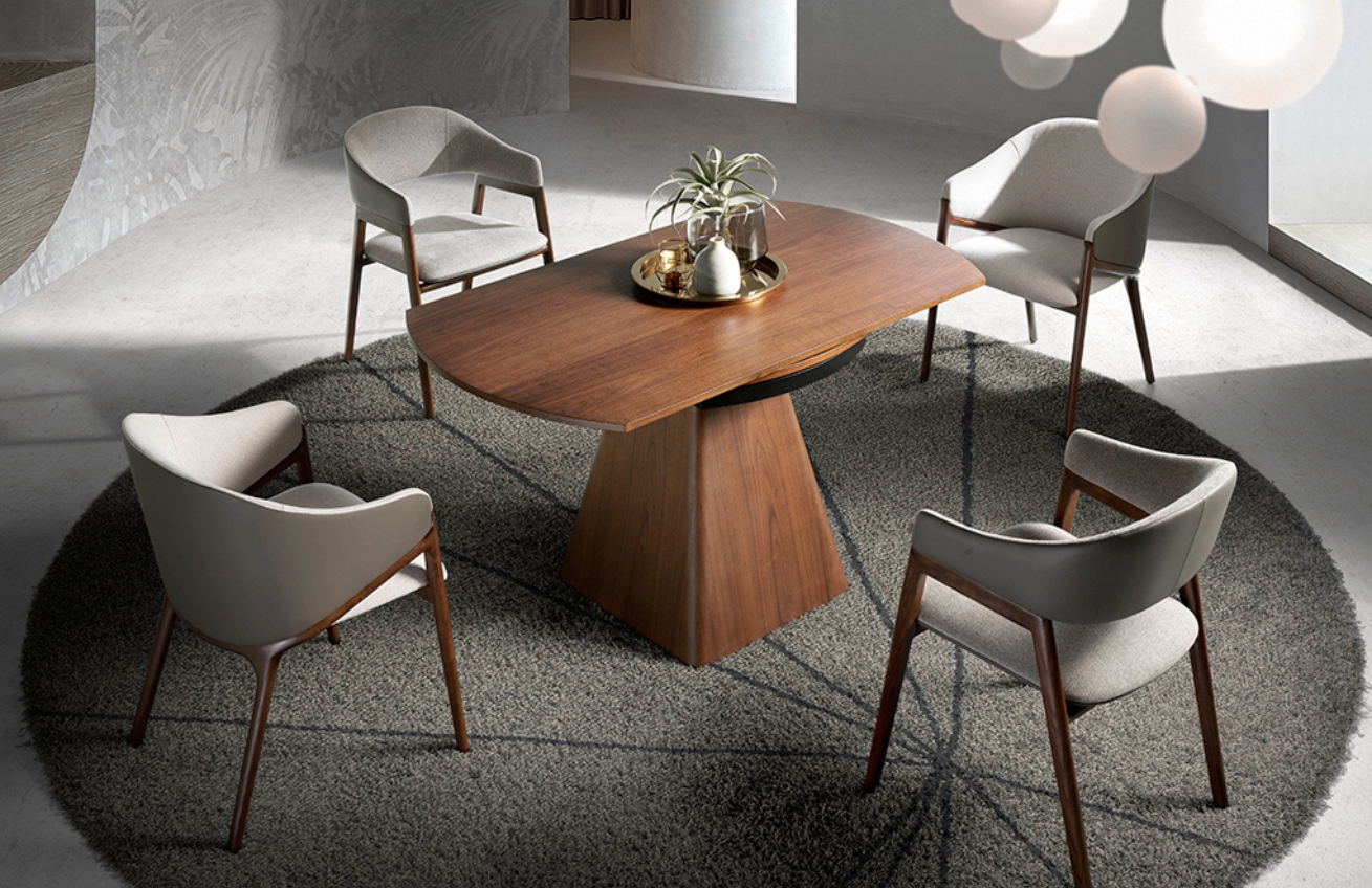 Ořechový rozkládací jídelní stůl Angel Cerdá No. 1081, 80/140 x 80 cm -fv-interier-25