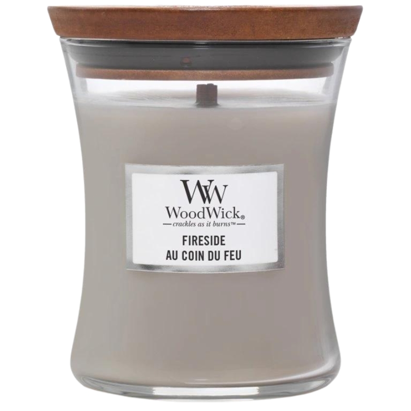 WoodWick Střední vonná svíčka Woodwick, Fireside