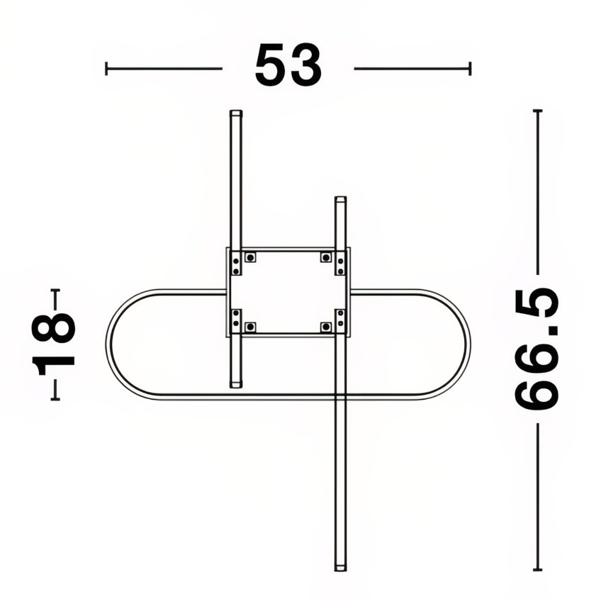 Černé kovové stropní LED světlo Nova Luce Arte 66,5 cm