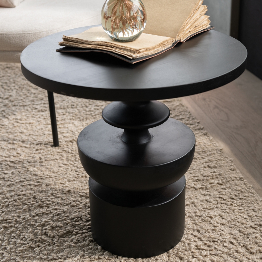 Černý dřevěný odkládací stolek J-line Gooa 48 cm -fv-interier-25