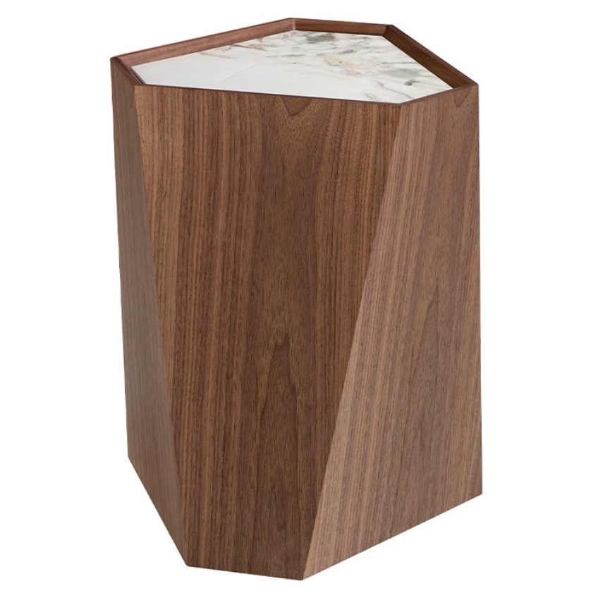 Ořechový odkládací stolek Angel Cerdá No. 2134, 43 x 37 cm