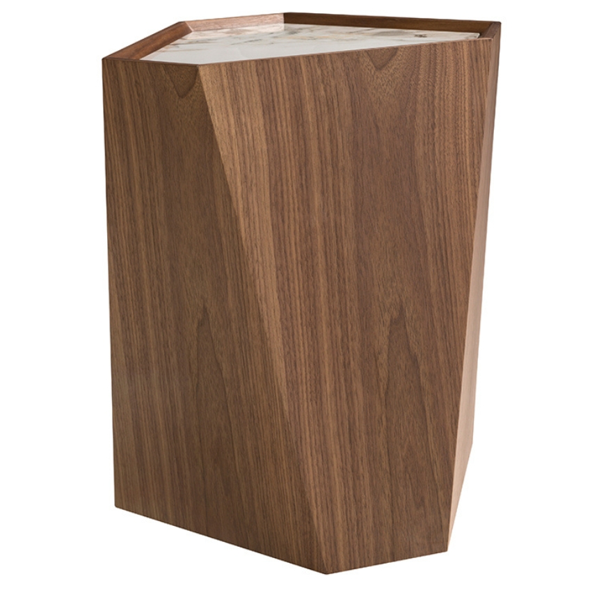 Ořechový odkládací stolek Angel Cerdá No. 2134, 43 x 37 cm