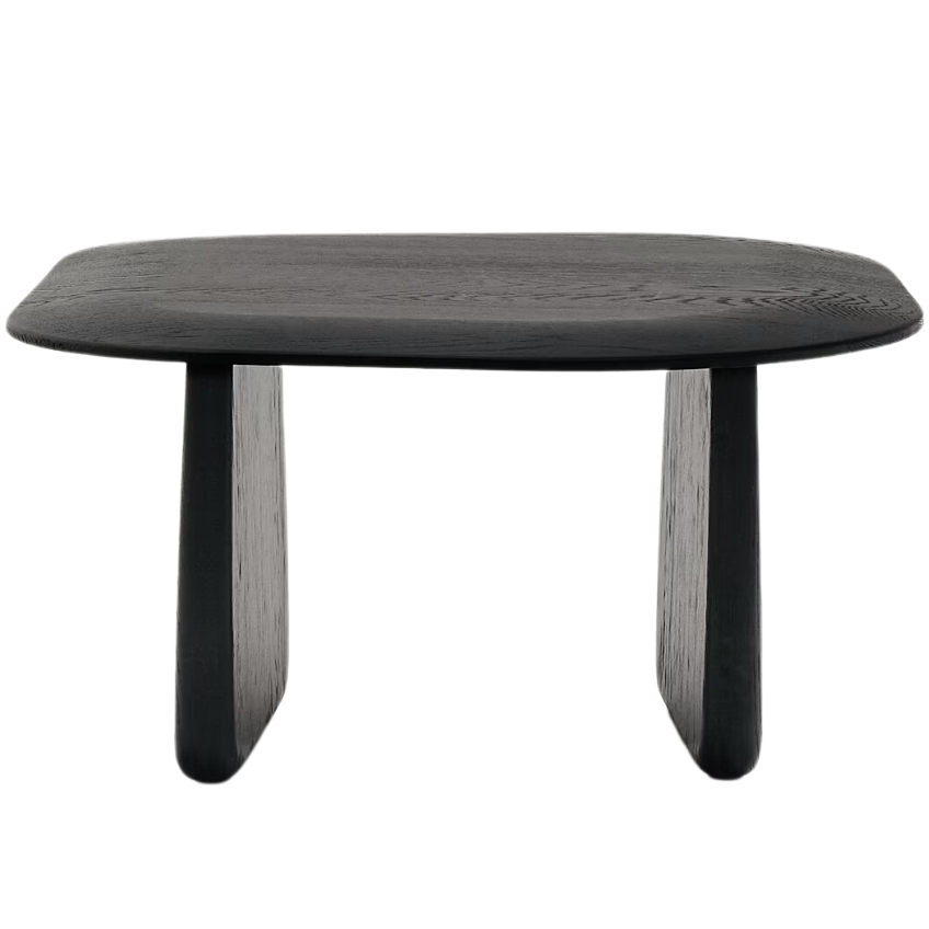 Černý dubový odkládací stolek Kave Home Pirita 71 x 70 cm