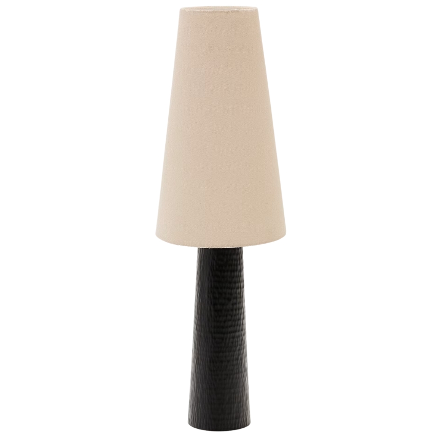 Černobílá kovová stojací lampa Kave Home Senni 129,5 cm