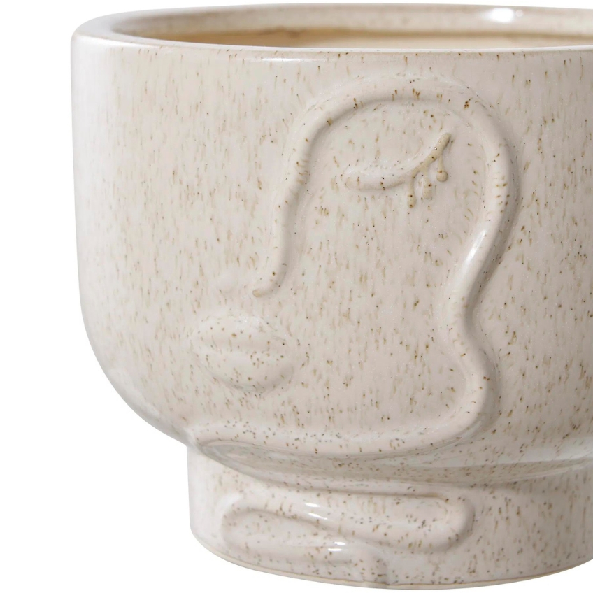 Nordic Living Béžový keramický květináč Blomi Ø 15 cm