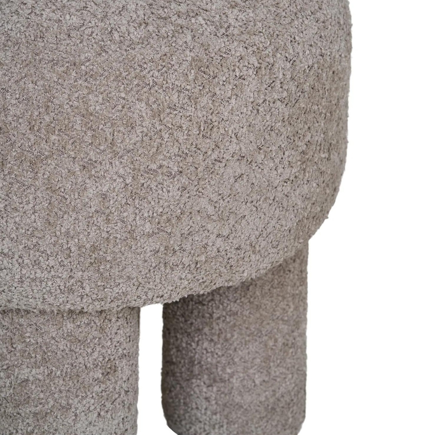 Nordic Living Světle šedý čalouněný taburet Canba 43 cm