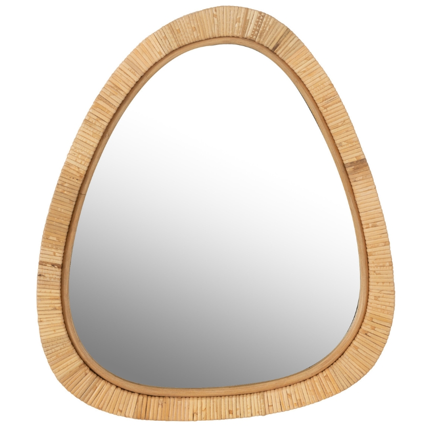 Ratanové závěsné zrcadlo J-line Urobi 54 x 46,5 cm