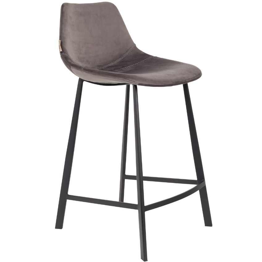 &Scaron;ed&aacute; sametov&aacute; barov&aacute; židle DUTCHBONE Franky 65 cm