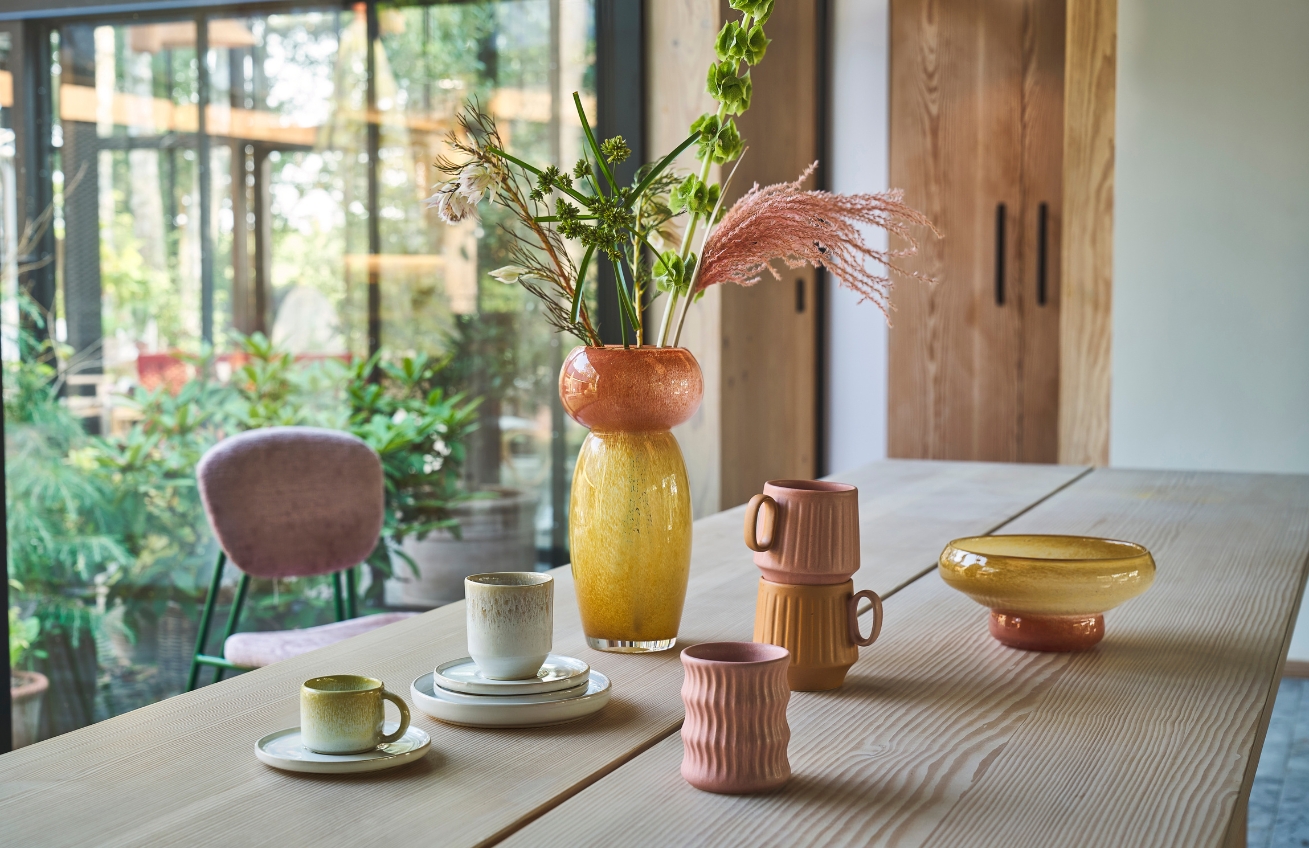 Villa Collection Žluto-hnědá skleněná mísa Styles 22 cm