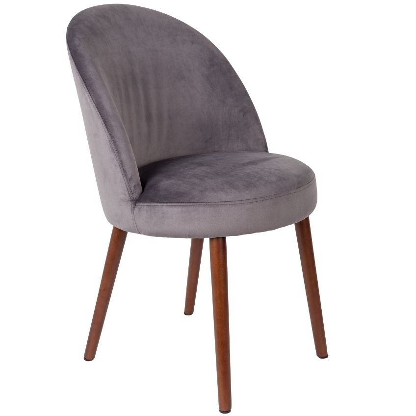 &Scaron;ed&aacute; sametov&aacute; j&iacute;deln&iacute; židle DUTCHBONE Barbara