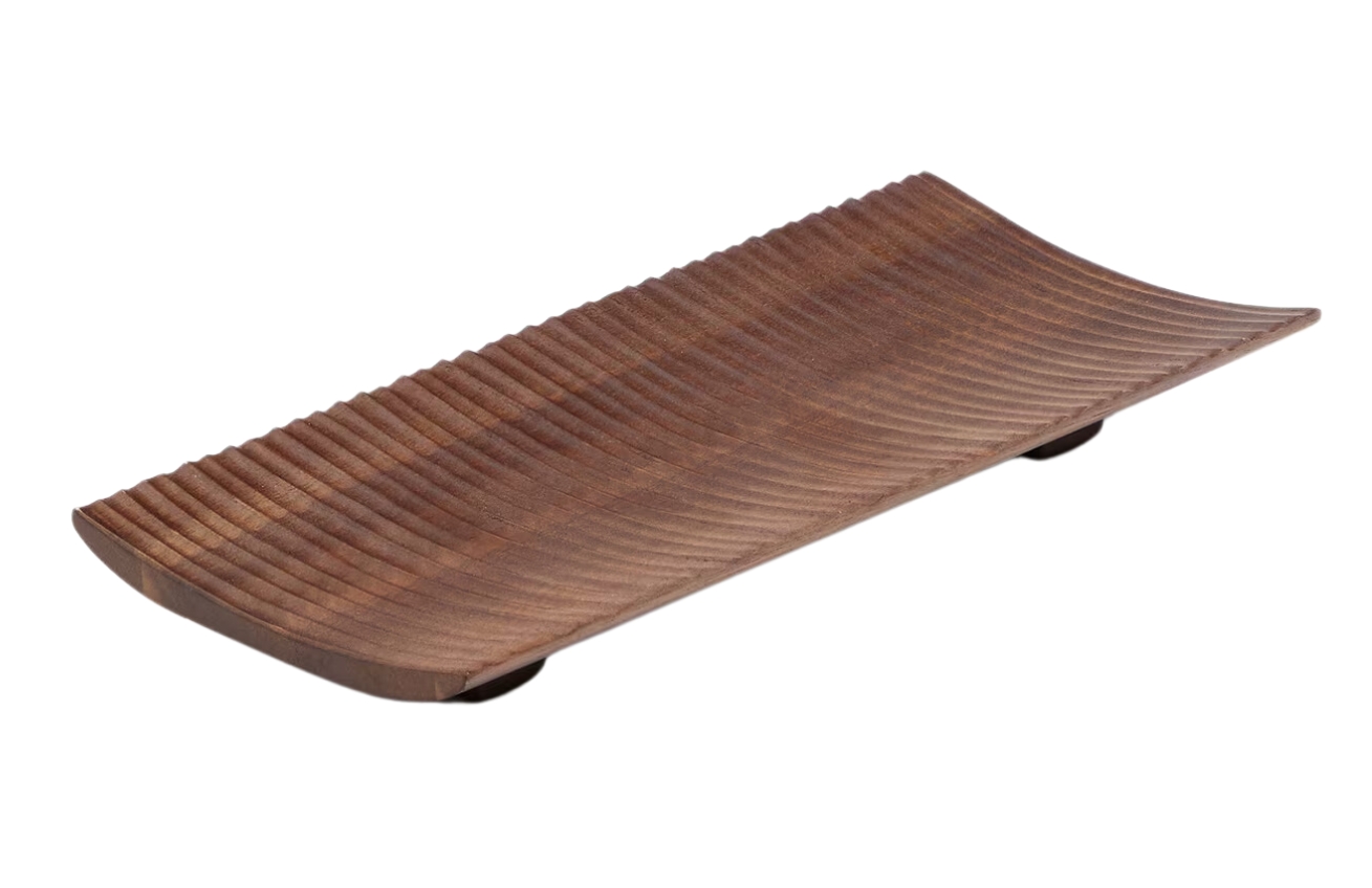 Hnědé dřevěné servírovací prkénko Kave Home Rommu 30,5 x 14 cm
