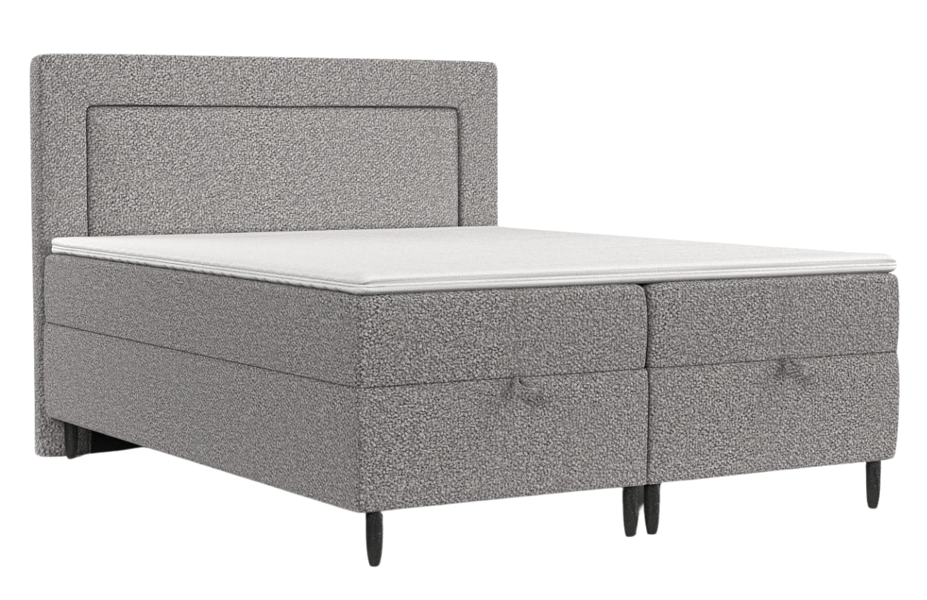 Maison de Rêve Šedá čalouněná postel NEA 140 x 200 cm, boxspring