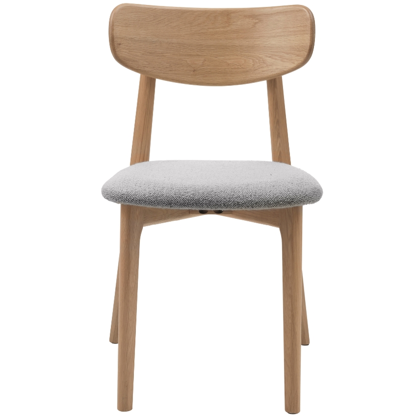 Dubová jídelní židle Unique Furniture Elim s šedým sedákem
