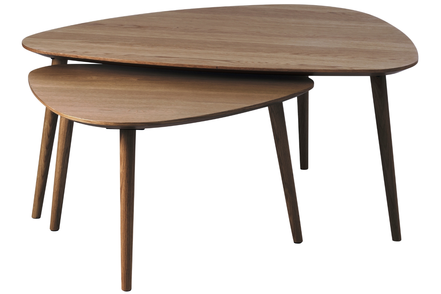 Unique Furniture Set dvou tmavých dubových konferenčních stolků Adda 70 x 100/52,5 x 70 cm
