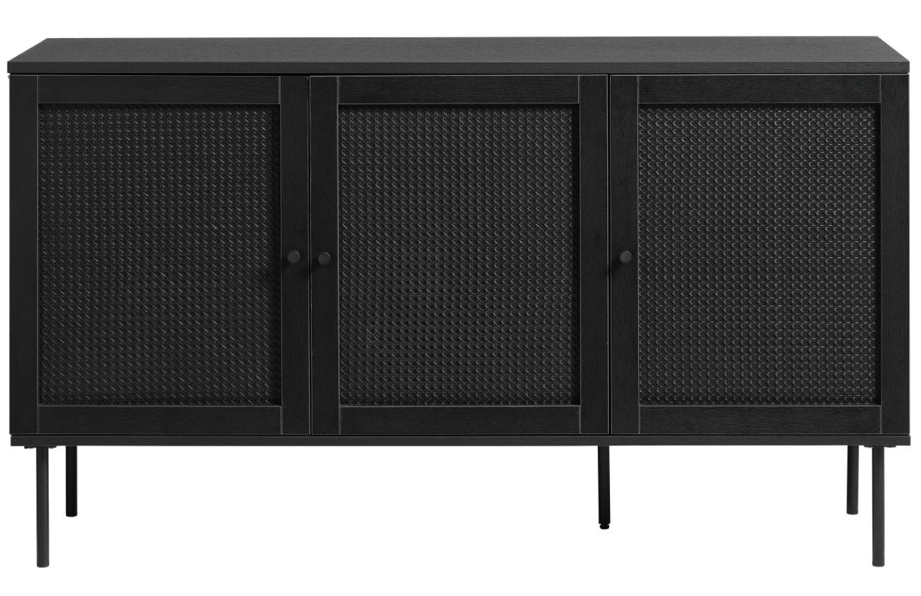 Černá komoda Unique Furniture Pensacola 140 x 40 cm