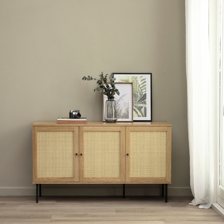 Komoda Unique Furniture Pensacola 140 x 40 cm s dubovým dekorem