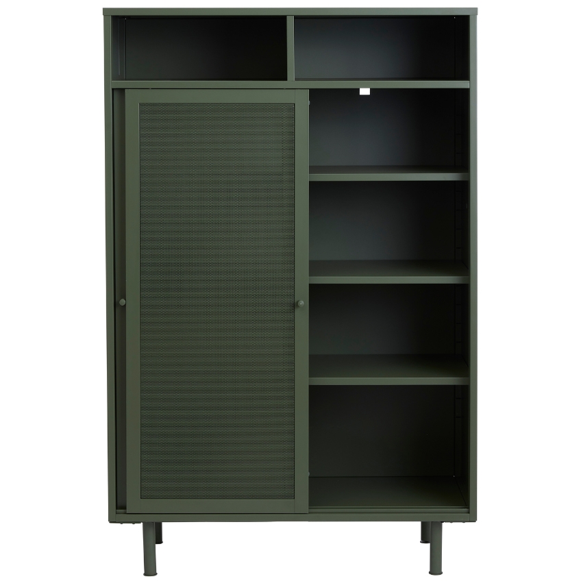 Olivově zelená kovová komoda Unique Furniture Veep 90 x 40 cm