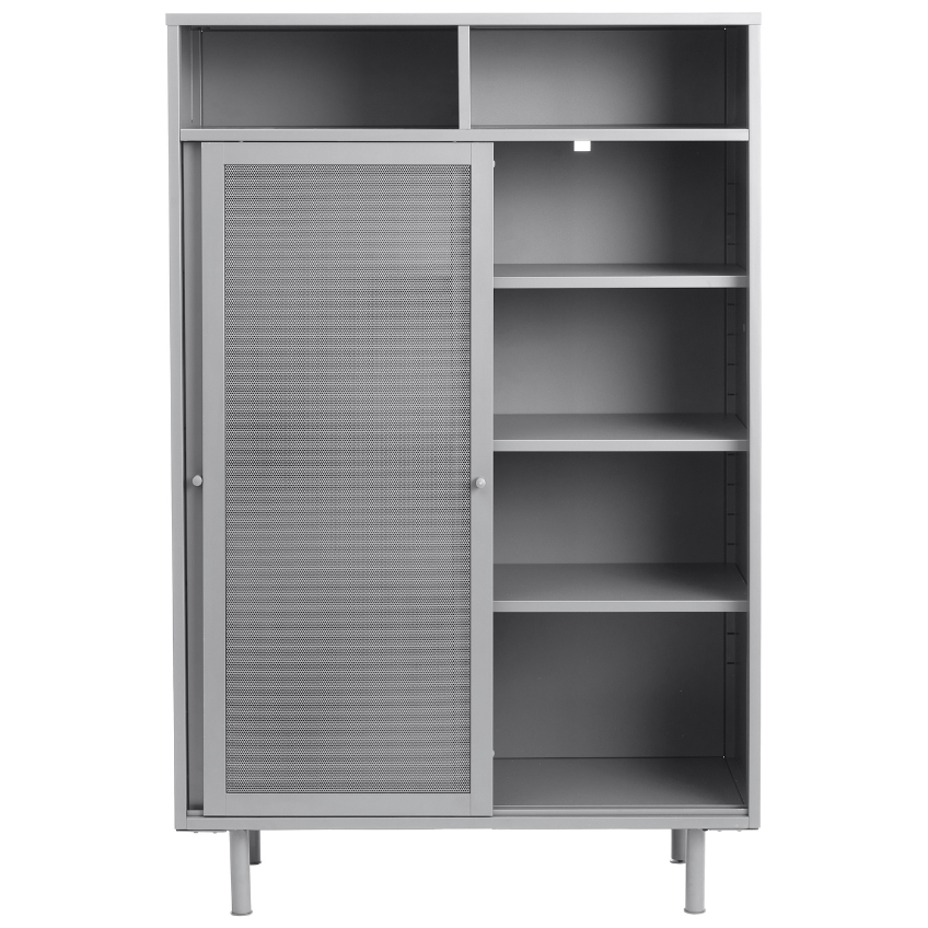 Šedá kovová komoda Unique Furniture Veep 90 x 40 cm