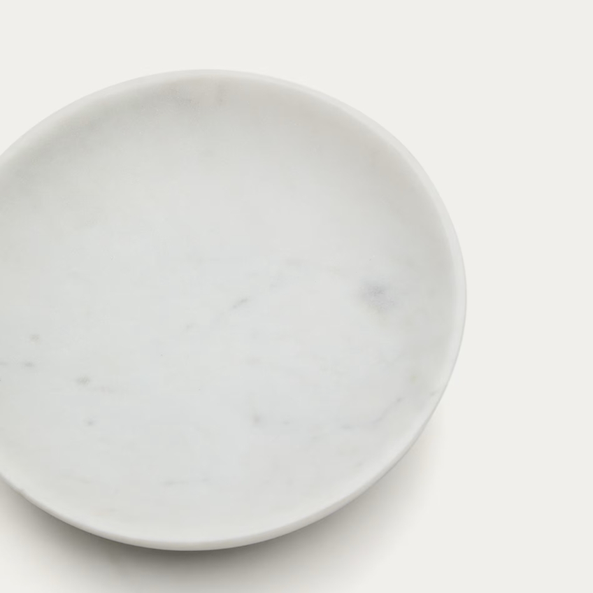 Bílý mramorový servírovací talíř Kave Home Ecin 15 cm