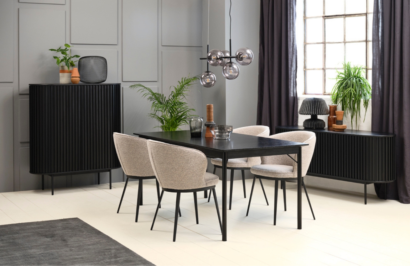 Černý dubový jídelní stůl Unique Furniture Savona 180 x 95 cm