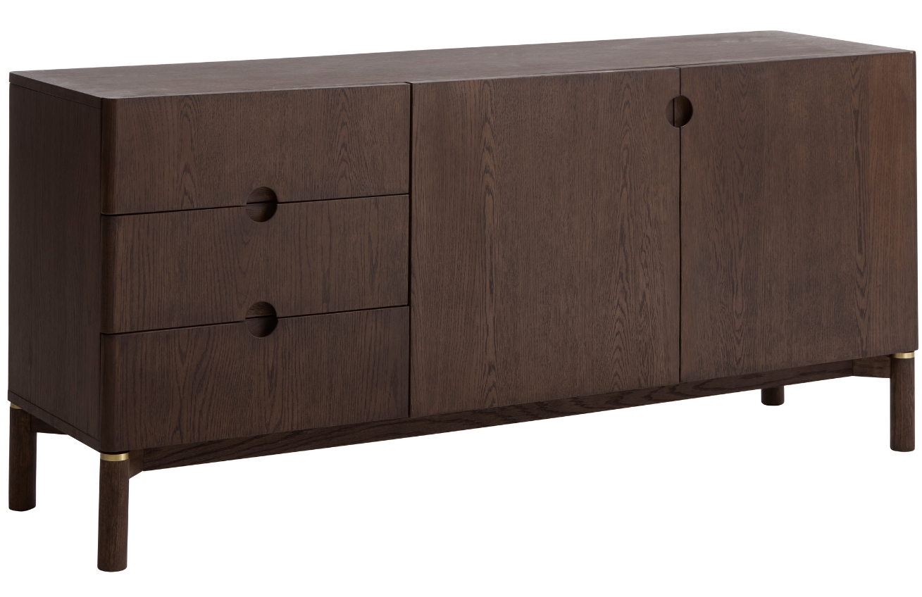 Tmavá dubová komoda Unique Furniture Arun 160 x 45,5 cm