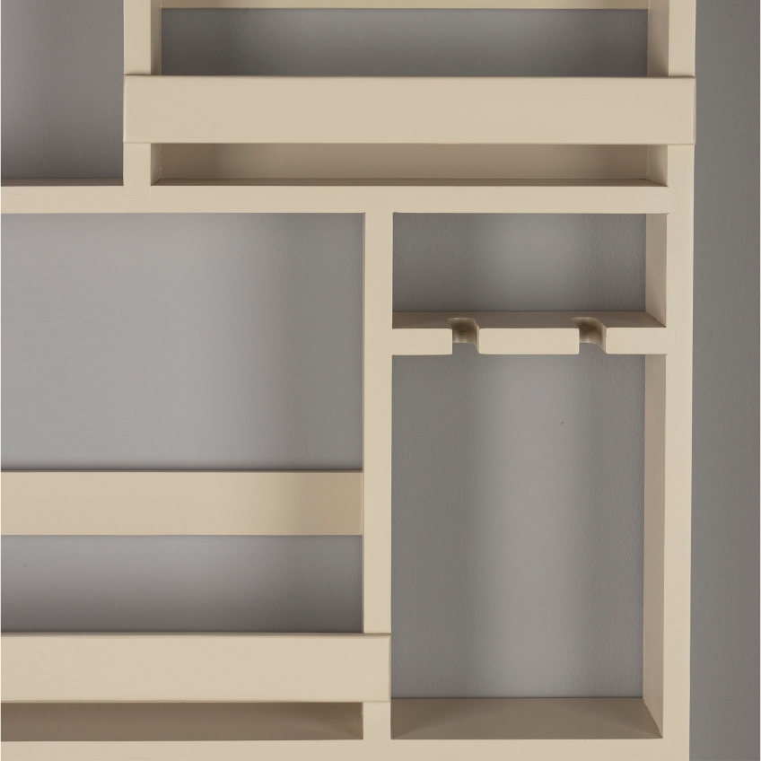 Béžová dřevěná nástěnná vinotéka DUTCHBONE MYRON 120 x 80 cm