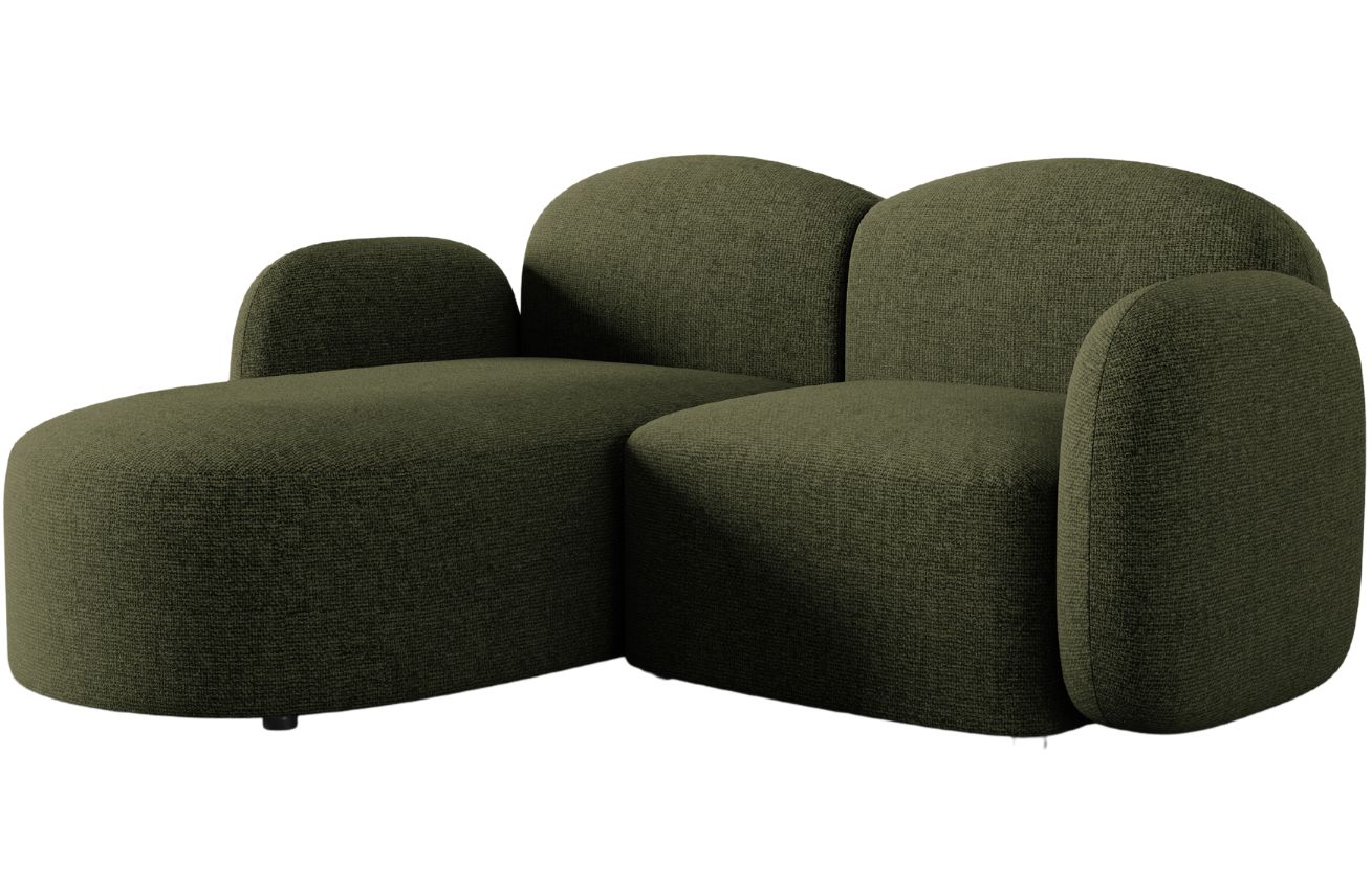 Zelená čalouněná rohová pohovka MICADONI Blair 194 cm, levá