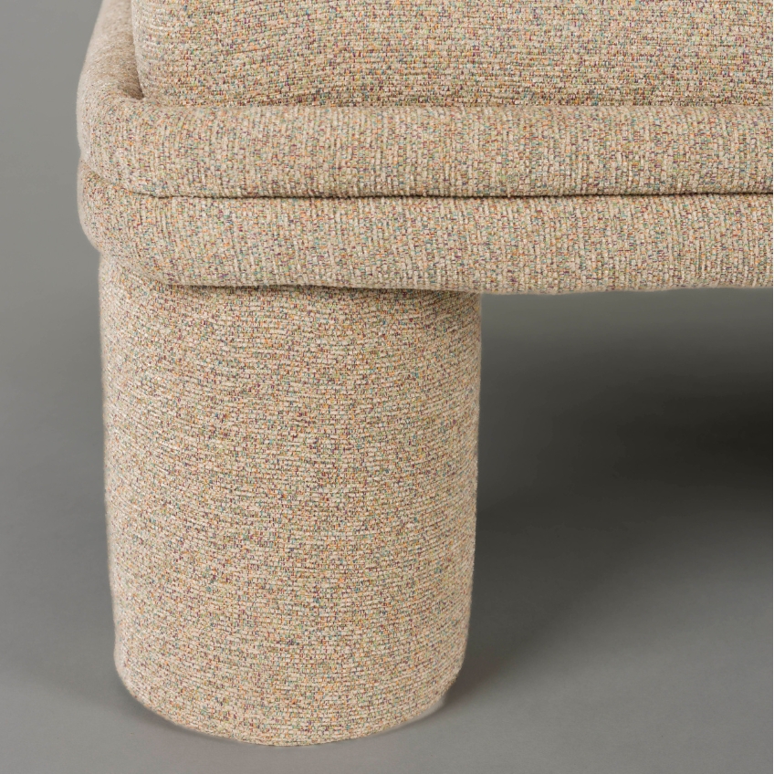 Béžové bouclé lounge křeslo DUTCHBONE FERN