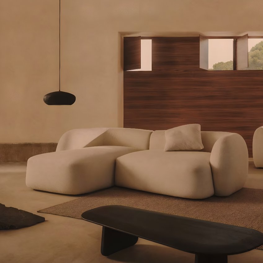 B&eacute;žov&aacute; modul&aacute;rn&iacute; rohov&aacute; pohovka Kave Home Martina 230 cm, lev&aacute;