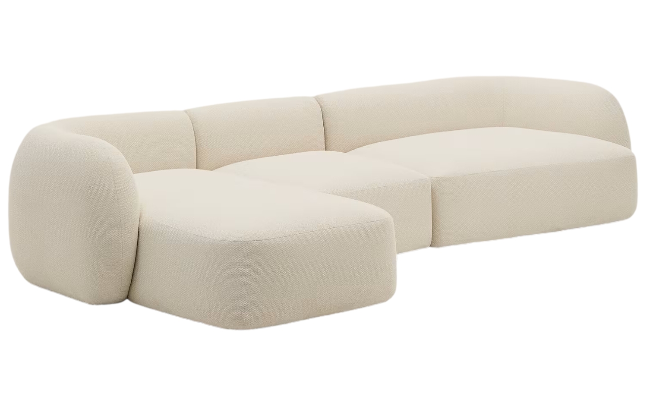 Béžová modulární rohová pohovka Kave Home Martina 377 cm, levá