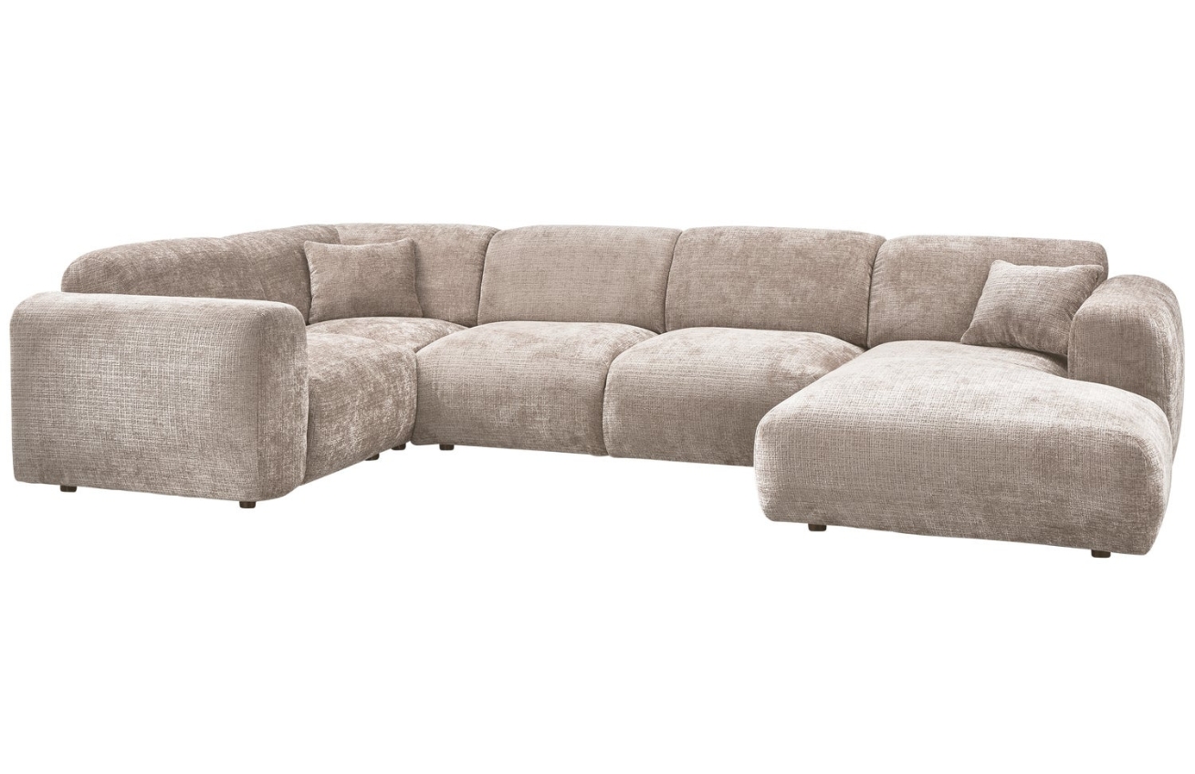 WOOOD Béžová čalouněná rohová pohovka do "U" Zephyr 345 cm, levá