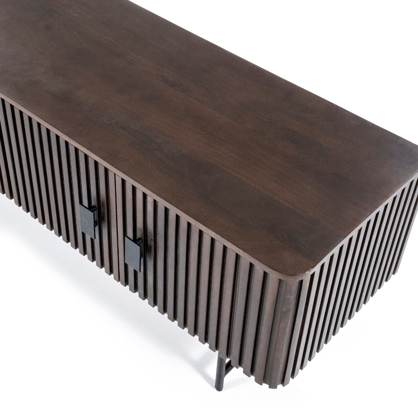 Eleonora Hnědý dřevěný TV stolek Remi 170 x 45 cm