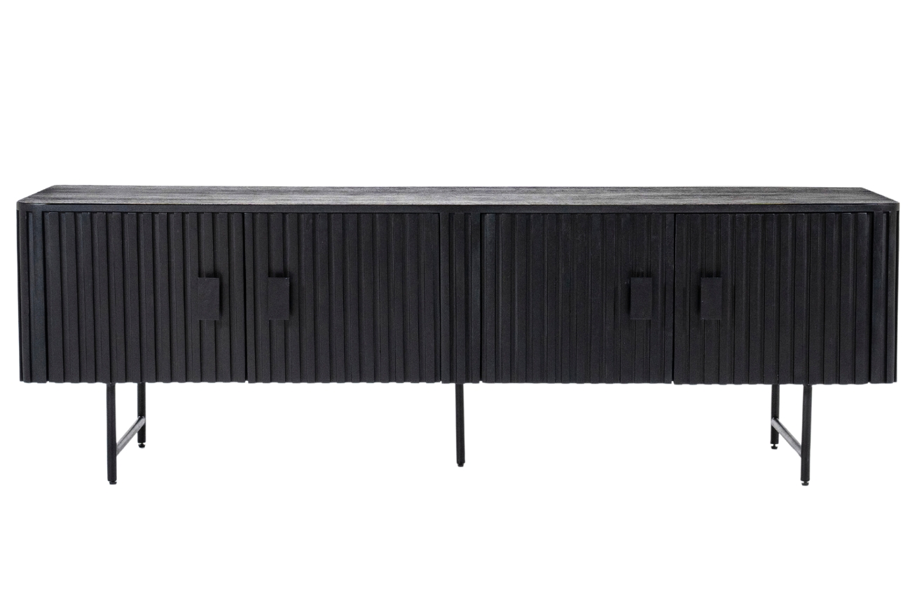 Eleonora Černý dřevěný TV stolek Remi 170 x 45 cm