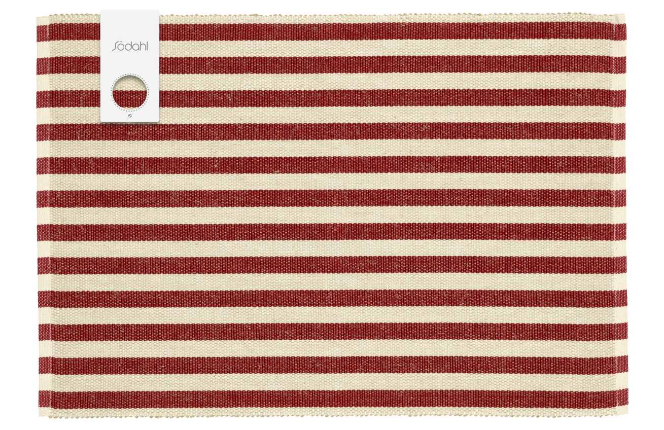 Södahl Set dvou červených prostírání Stripe 48 x 33 cm