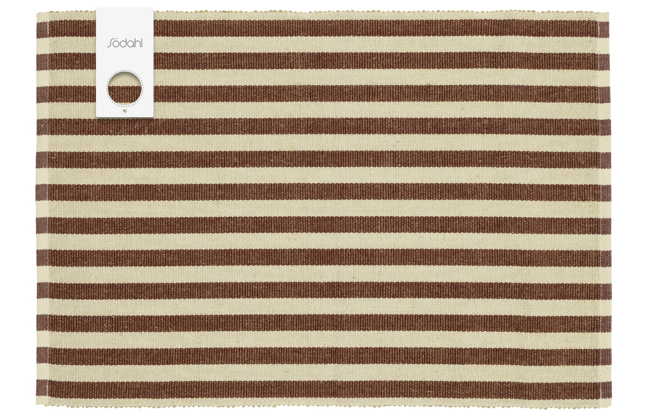 Södahl Set dvou hnědých prostírání Stripe 48 x 33 cm