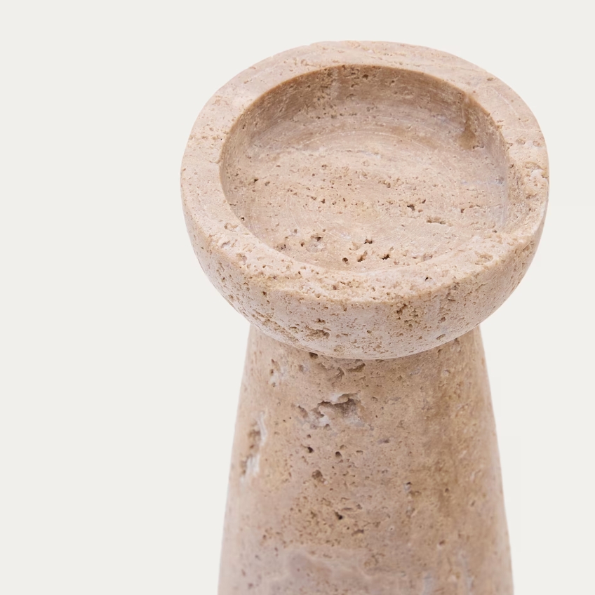 Béžový kamenný svícen Kave Home Magan 20 cm