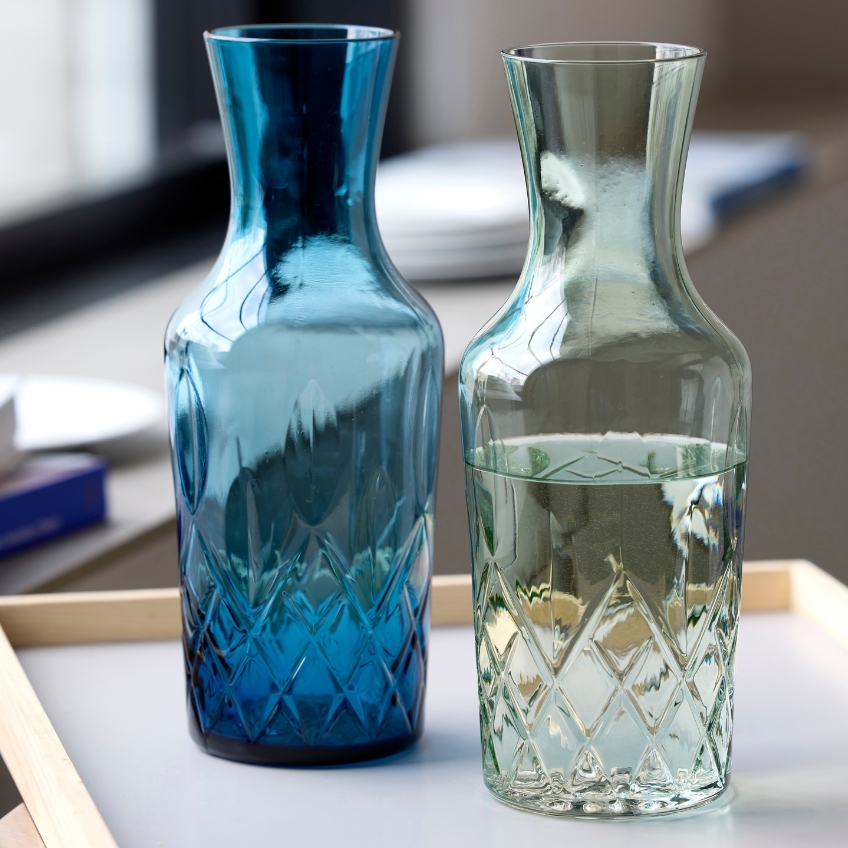 Lyngby Glas Modrá skleněná karafa Sorrento 1 l