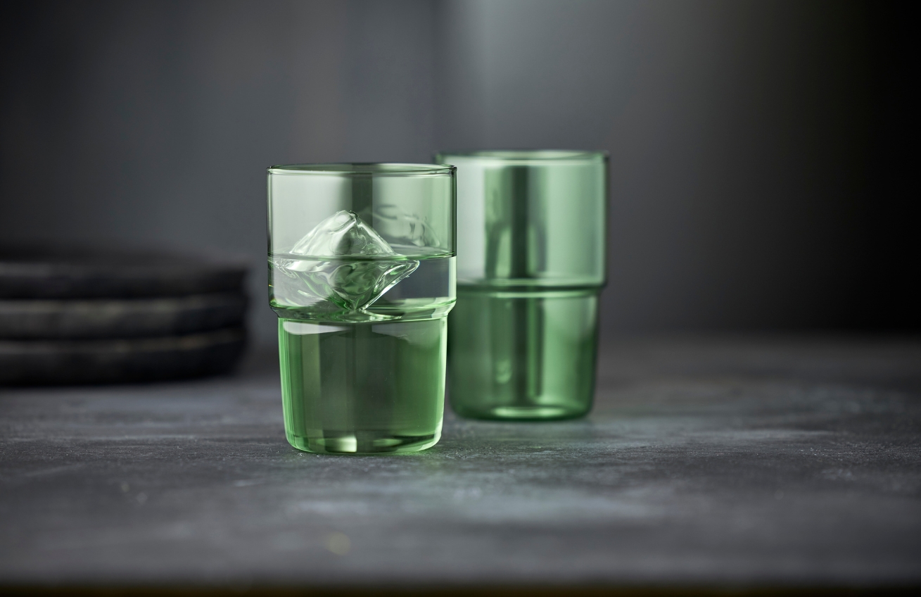 Lyngby Glas Set dvou zelených sklenic Torino 400 ml
