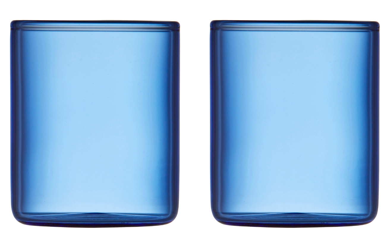 Lyngby Glas Set dvou modrých sklenic na destiláty Torino 60 ml