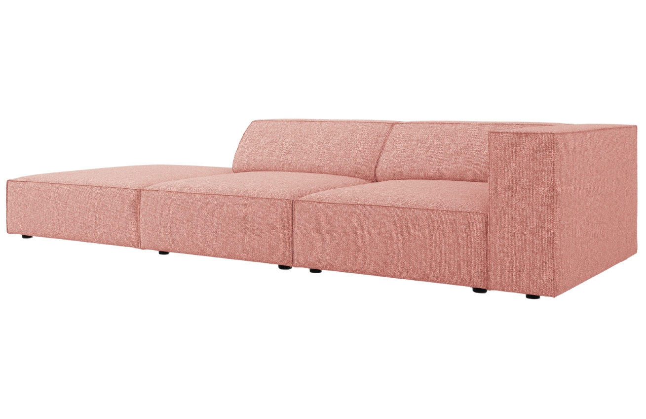 Růžová čalouněná čtyřmístná pohovka Cosmopolitan Design Arendal 262 cm, levá