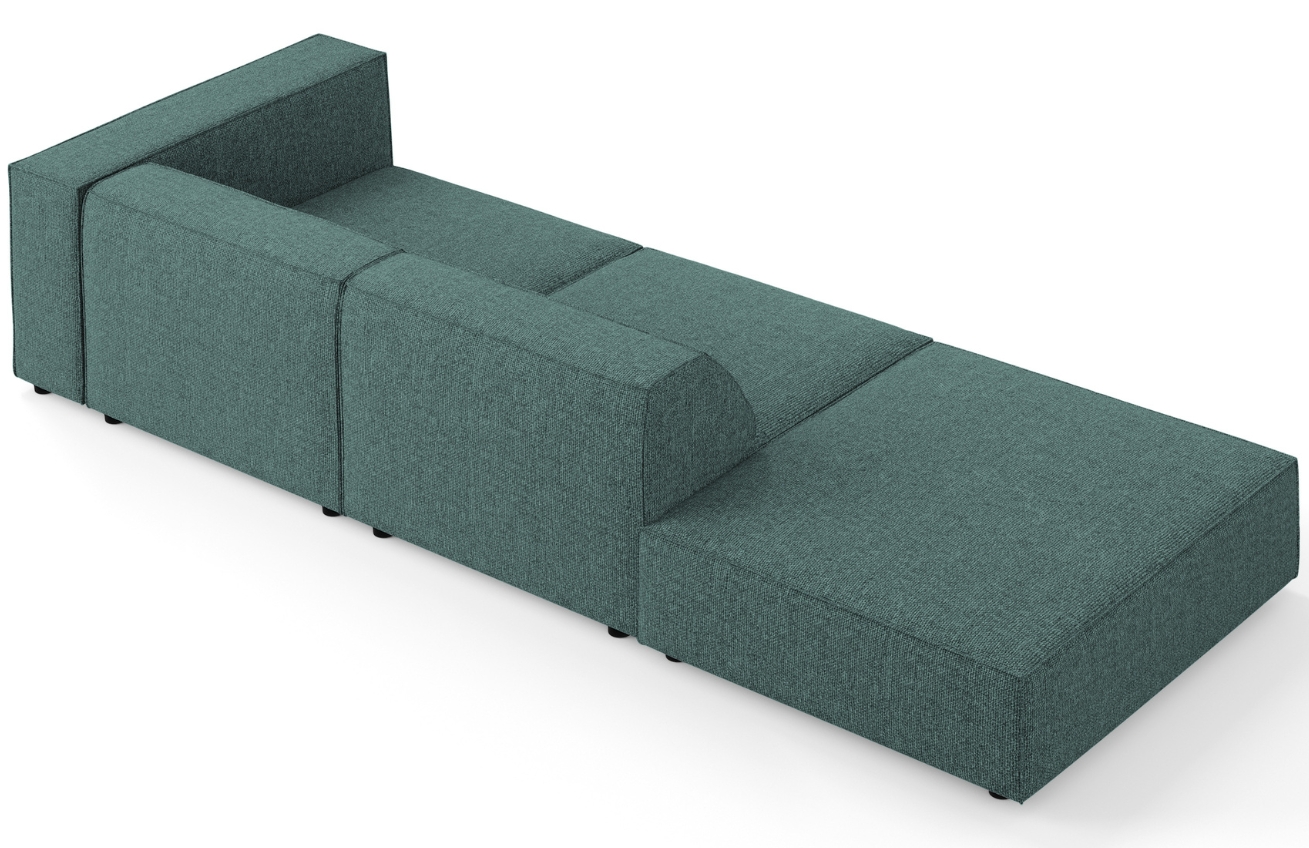 Petrolejová čalouněná čtyřmístná pohovka Cosmopolitan Design Arendal 262 cm, levá
