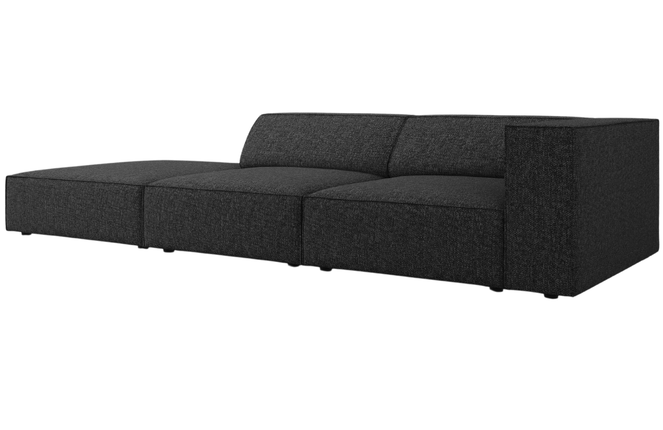 Černá čalouněná čtyřmístná pohovka Cosmopolitan Design Arendal 262 cm, levá