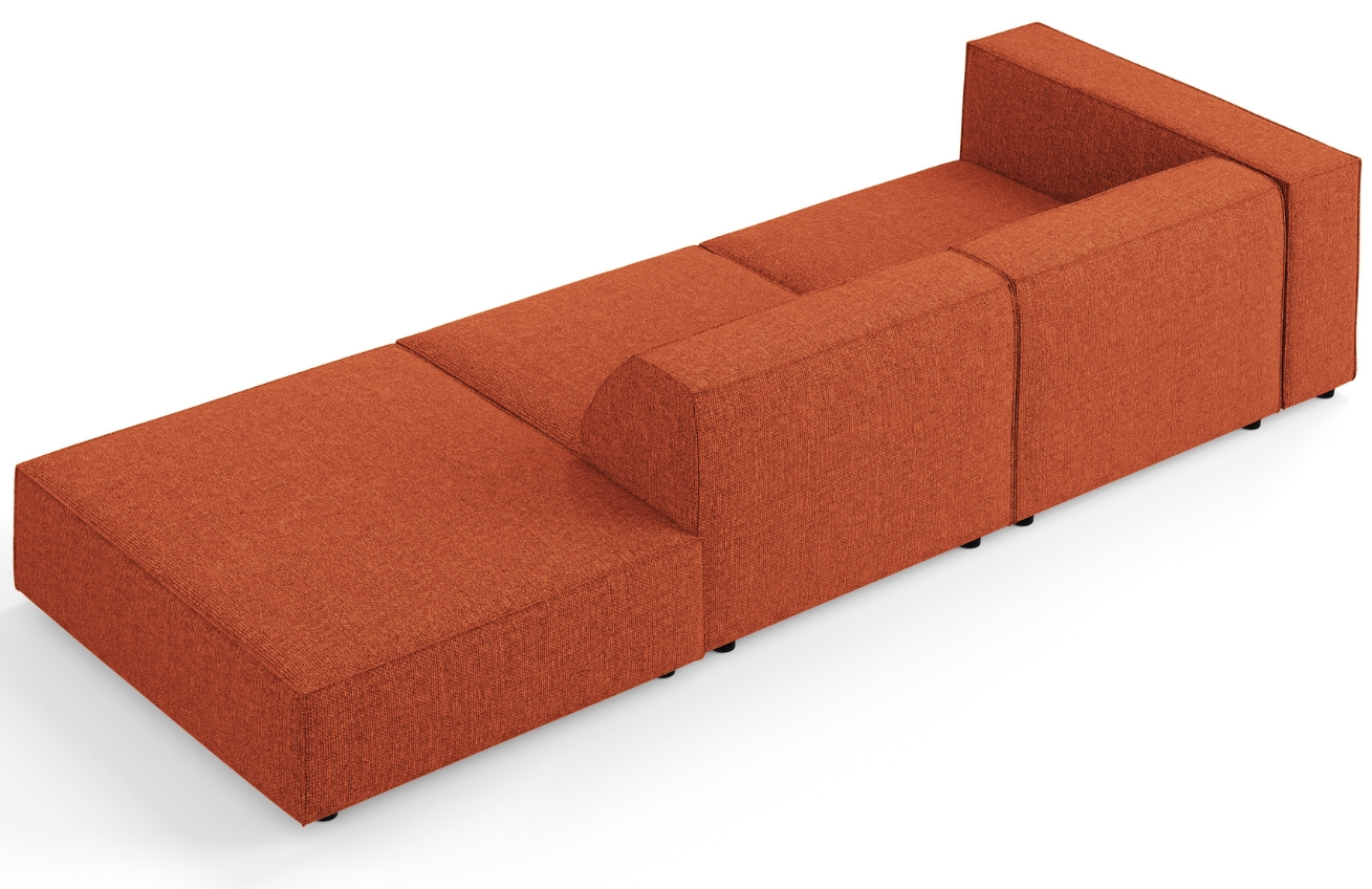 Terakotově červená čalouněná čtyřmístná pohovka Cosmopolitan Design Arendal 262 cm, pravá