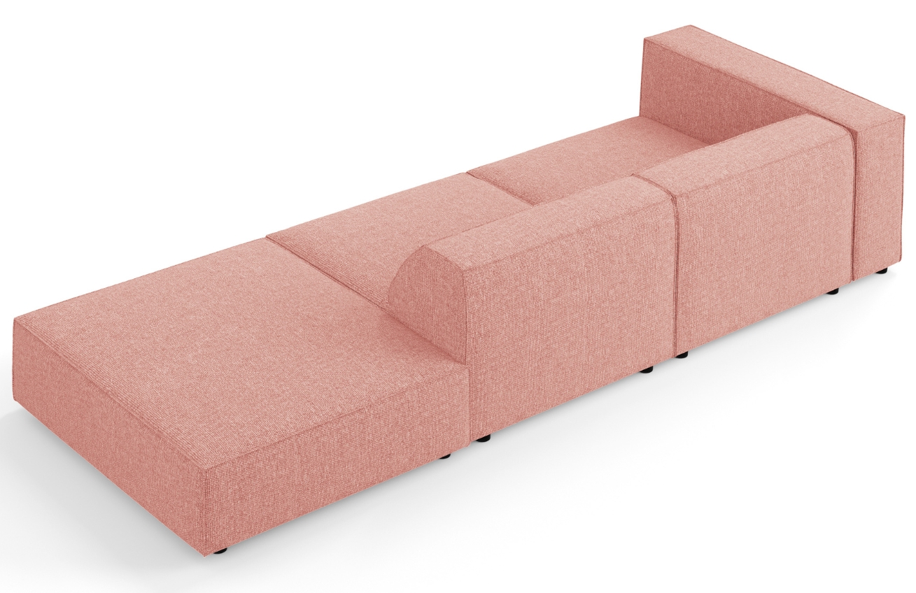 Růžová čalouněná čtyřmístná pohovka Cosmopolitan Design Arendal 262 cm, pravá