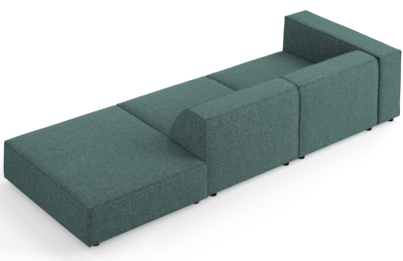 Petrolejová čalouněná čtyřmístná pohovka Cosmopolitan Design Arendal 262 cm, pravá
