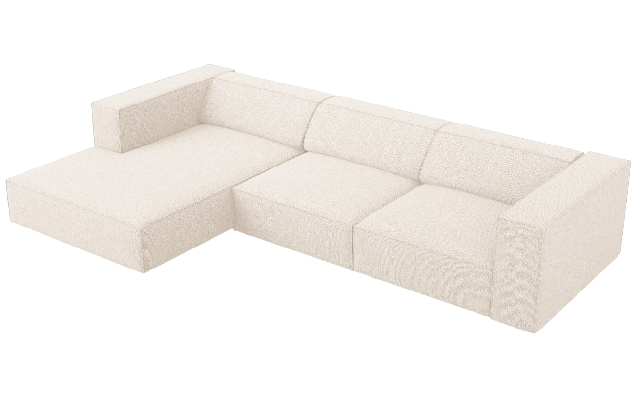 Světle béžová čalouněná rohová pohovka Cosmopolitan Design Arendal 284 cm, levá
