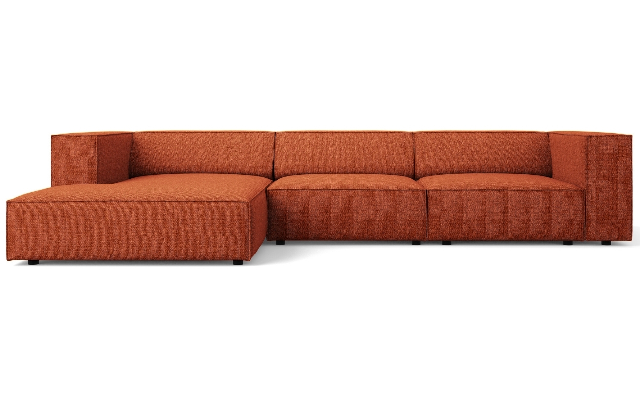 Terakotově červená čalouněná rohová pohovka Cosmopolitan Design Arendal 284 cm, levá