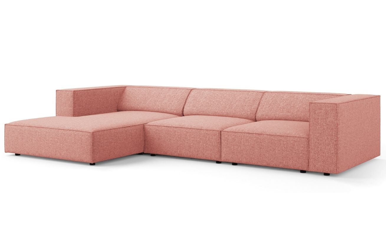 Růžová čalouněná rohová pohovka Cosmopolitan Design Arendal 284 cm, levá
