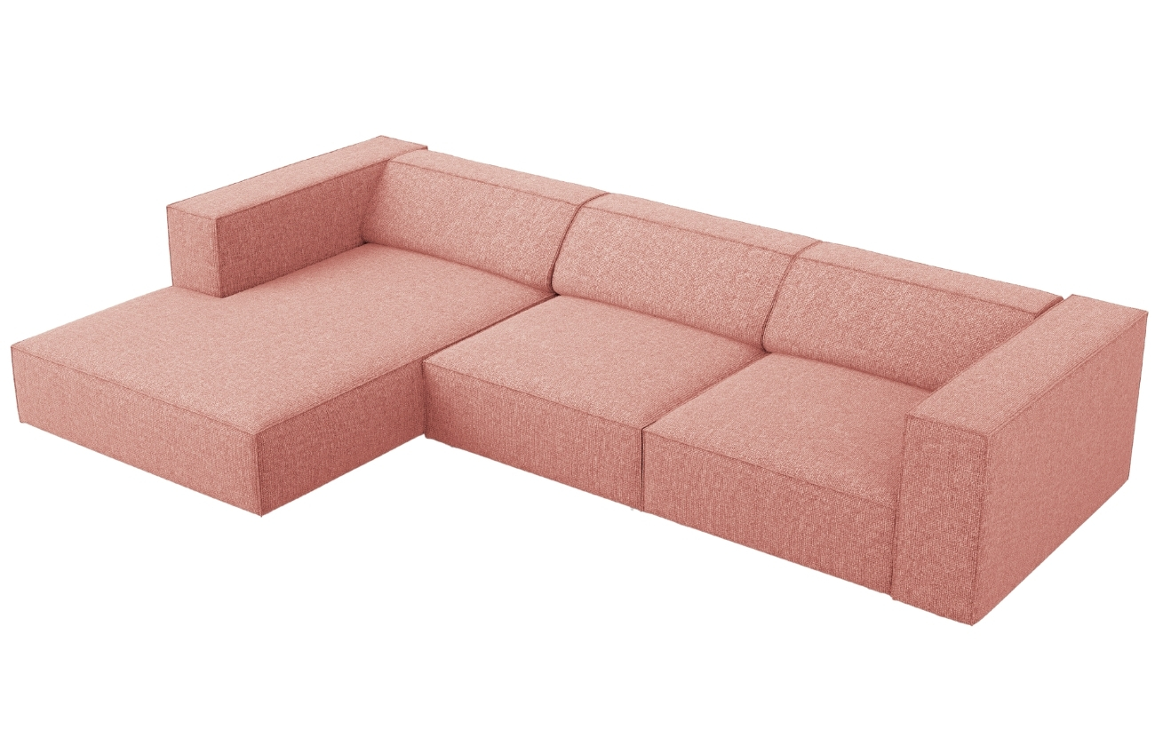 Růžová čalouněná rohová pohovka Cosmopolitan Design Arendal 284 cm, levá
