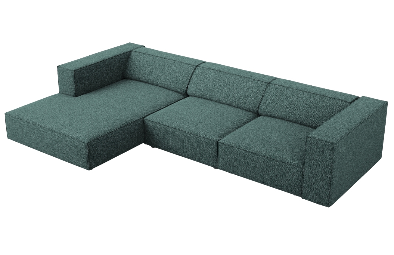 Petrolejová čalouněná rohová pohovka Cosmopolitan Design Arendal 284 cm, levá